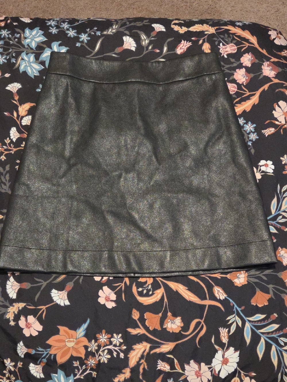J. Crew Faux Leather Black A‑Line Mini Skirt